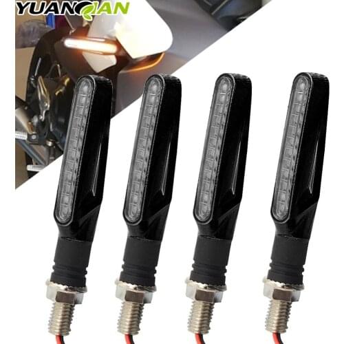 Universal Motorcycle LED Flexible Turn Signal Indicator Amber Light For honda yamaha Kawasaki z750 Z800 Z1000 Suzuki Ducati