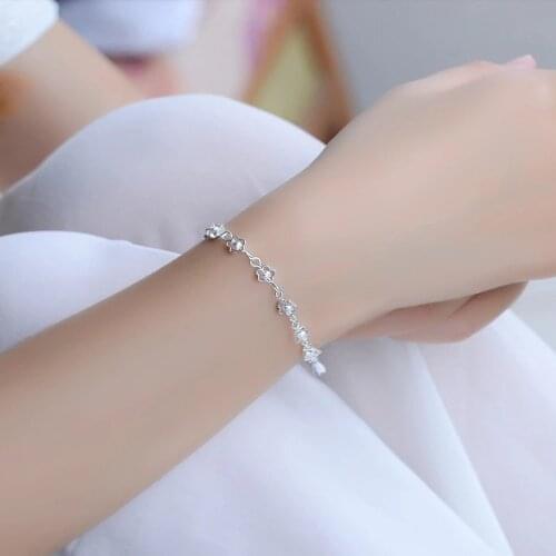 Fashion Small Flower Hollow Plum Bracelet For Women Love Stars Beads Geometric Minimalist Bracelets Girls Exquisite Jewelry Gift
