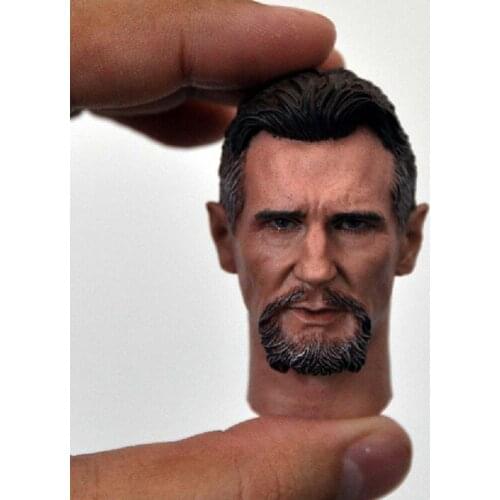 1/6 Male head sculpture Master Ninja Liam Neeson for 12 inch action figure accessories