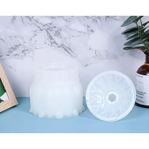 DIY Epoxy Crystal Resin 1 Set 3D Round Storage Box Mold for Soap Candle Holder DIY Jewelry Holder Home Decoration B03B