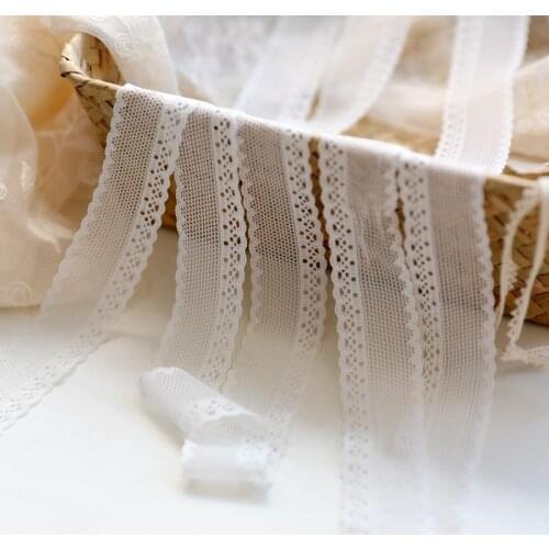 10meter/lot 2.6cm/1'' Off White Stretch Delicate Lace Trims Small Trim for Woman Sexy Clothes Material X729