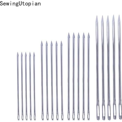 100PCS 4.4/5.2/5.8/7cm Handmade Leather Stitching Sewing Needle Stainless Steel Needle Sofa Needle Leather Tools Sewing Needles