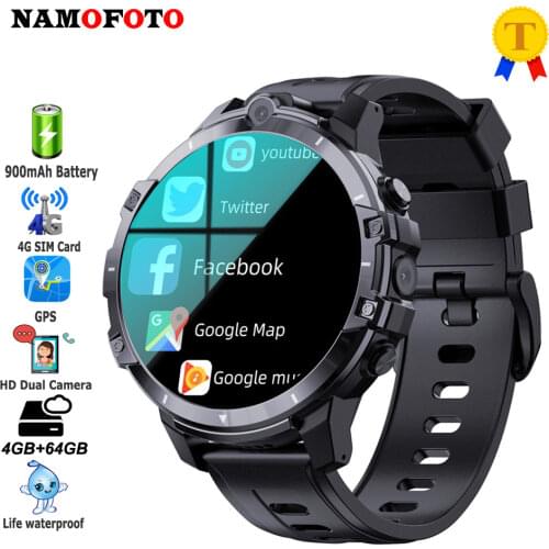 128GB 4GB Smart Watch Men 2021 New 4G Smartwatch Phone With Dual Cameras GPS Sports Tracker Heart Rate Support SIM Card Wifi