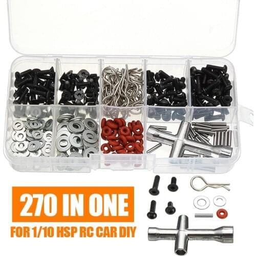270pcs Screws Wrench Box Tool Kit For 1/10 HSP RC Car DIY Repair Tool Accessories Set