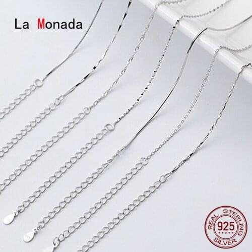 39cm-44cm Female Necklace For Women On Neck Silver 925 Chain Necklaces Women Pendant Girls Fashion Jewelry Minimalist