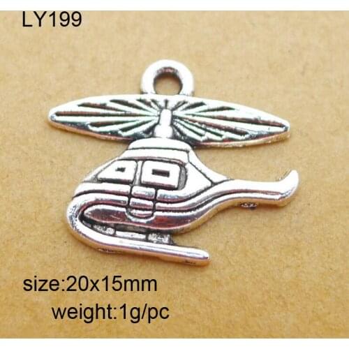 50pcs 20*15mm Vintage Antique Silver Color Helicopter Charm For Jewelry Making Handmade DIY Accessories