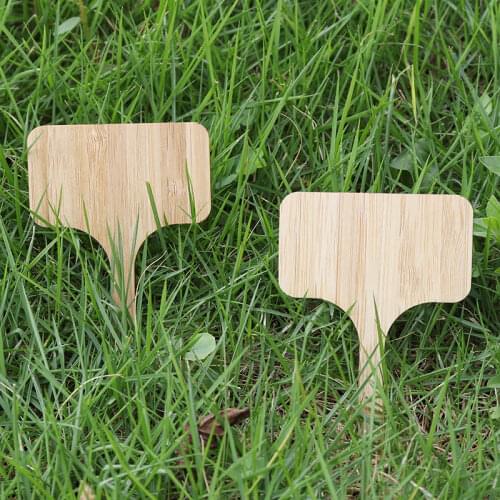 50Pcs Bamboo Plant Labels Eco-Friendly T-shpaed Plant Sign Tags Garden Markers Garden Seed Potted Labels Herb Flower Marker