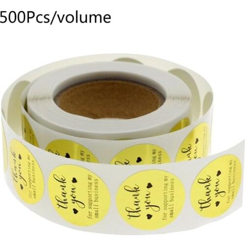 500pcs Thank You for Supporting My Small Business Stickers Round Labels Handmade