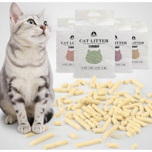 6L Natural Tofu Cat Litters Biodegradable Fast Clumping Natural Green Tea Fresh Tofu Corn Cat Litter Well