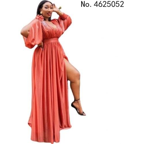 African Dresses For Women 2021 Dashiki African Clothing Robe Africaine Femme Slim Evening Long Sleeve Dress Africa Clothes