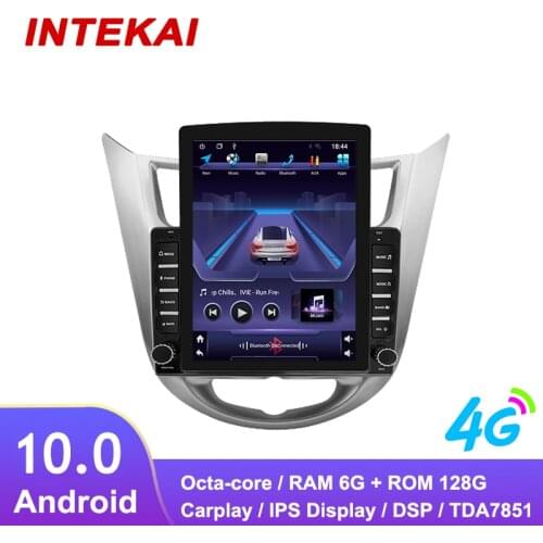 9.7" Vertical Style Tesla Screen Android Car Radio GPS Navigation multimedia player for hyundai Solaris accent Verna 2011-2016