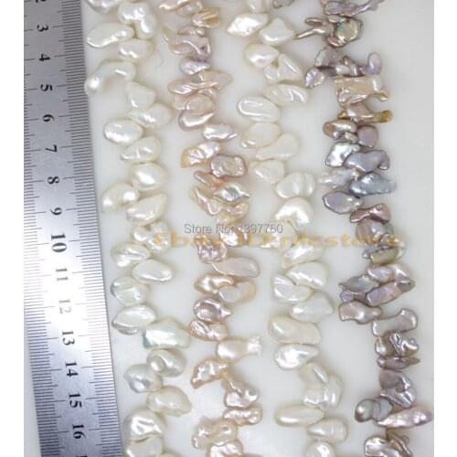 Free shipping Miss0040 On sale 4strand natural white pink lilac keshi mix pearl loose beads 15" fashion