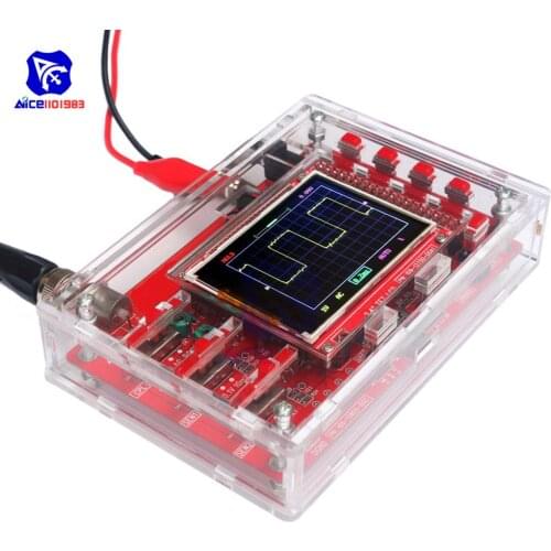 Diymore Fully Assembled Digital Oscilloscope 2.4" TFT LCD Display Alligator Clips Probe Clear Acrylic Case for Arduino DSO138