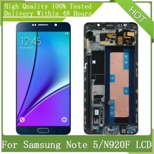 5.7'' SUPER AMOLED For SAMSUNG Note5 N9200 N920C N920A N920F LCD Display Touch Screen Digitizer Assembly With Frame Replacement