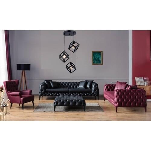 Hepsiniver Home Square Geometric 2 'Iü Cube Pendant Galata Model Living Room Bedroom Living Room Office Avizes