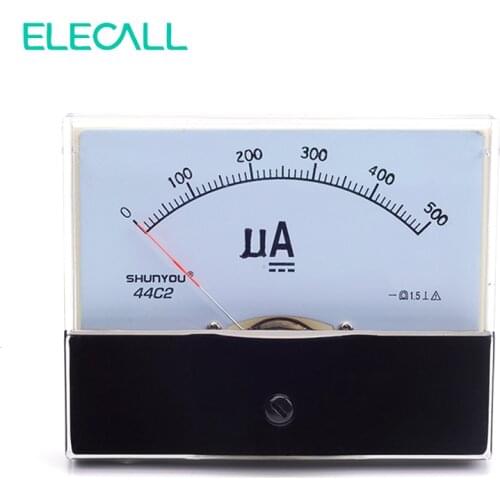 ELECALL Ammeter Analog Current meter tester DC Mechanical Header 44C2 500uA