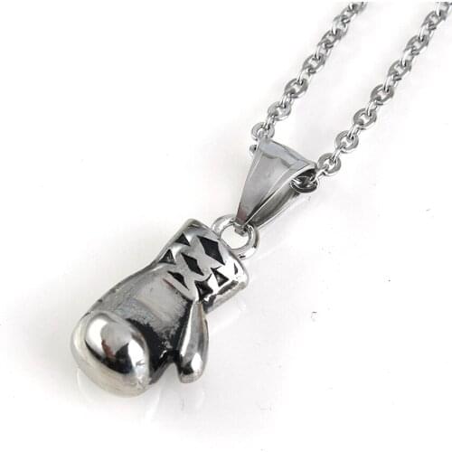 FYSL Stainless Steel Metal Many Colors Glove Shape Pendant Link Chain Necklace Sport Style Jewelry