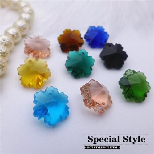 14mm snowflake shape crystal charms glass flower pendants Cristmas chandelier parts drops curtain bead K9 DIY accessories 60pcs
