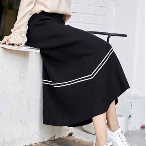 2019 Time-limited Empire Skirt Saia Winter Of Tall Waist Knitted Skirts In The New Long Joker Their Children With A Sweater
