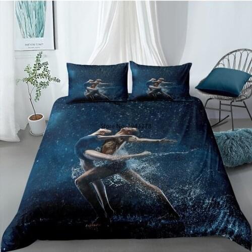 Dancing Girl Duvet Cover Double Swan Ballerina Printed Bedding Set Queen King Size Bed Lines Soft Adult Home Decor Bedclothes