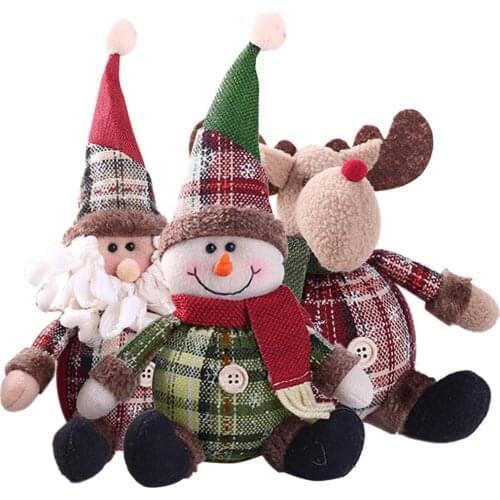 Cute Santa Snowman Deer Shaped Doll Christmas Decoration Gift Doll Christmas Tree Hanging Ornament New Year Xmas Home Decor