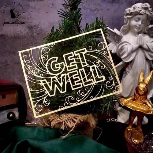 Panalisacraft Get well Background sentiment Metal cutting dies DIY Scrapbooking Card Making Album Embossing Stencil Decoration