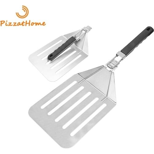 PizzAtHome Stainless Steel Pizza Peel 8 inch Pizza Shovel Plastic Handle Pizza Peel Paddle Foldable Pizza Shovel Pizza Tools