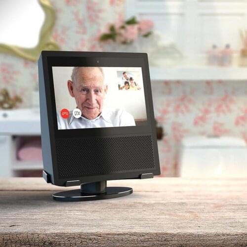 Stand Holder For Echo Show Home Voice Speaker Mount 360 Rotation BracketPolished Bright Aluminum Speaker Stand