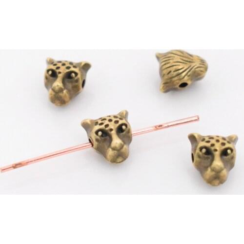 15pcs 10x9x7mm Antique Bronze Plated Leopard Charm Pendant Beads DIY Handmade Jewelry Accessories