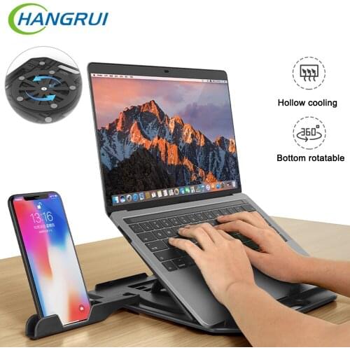 Portable Laptop Stand For Macbook Pro Notebook Stand Adjustable Foldable Support 360 Degree Rotating Bottom Computer Cooling Pad