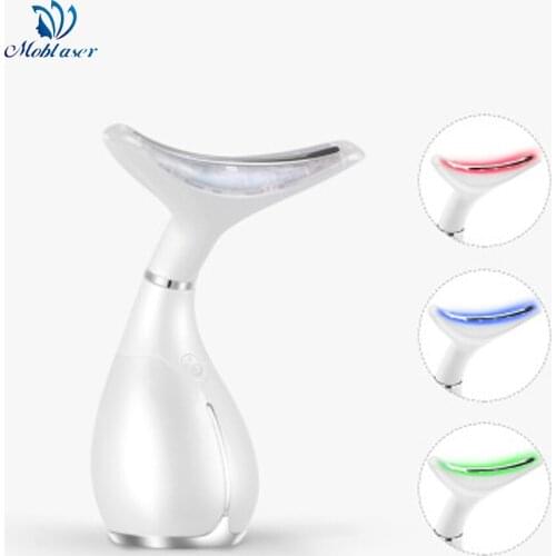 Portable Neck Care Massager RF Photon Therapy LED 3 Lights Treatment Anti Aging Removal Wrinkle Skin Lifting Tighten Instrument