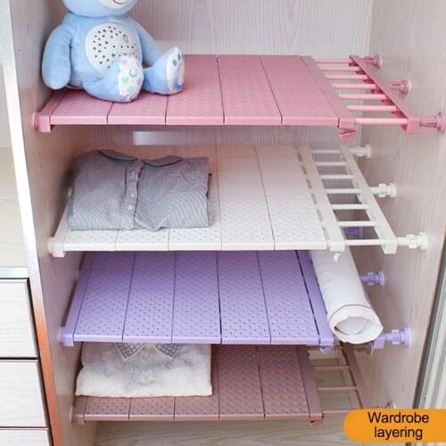 Organizer Shelf Bathroom Adjustable Closet Organizer Kitchen Storage Rack DIY Wardrobe Space-Saving Rack Shoe Rack Wall Mounted