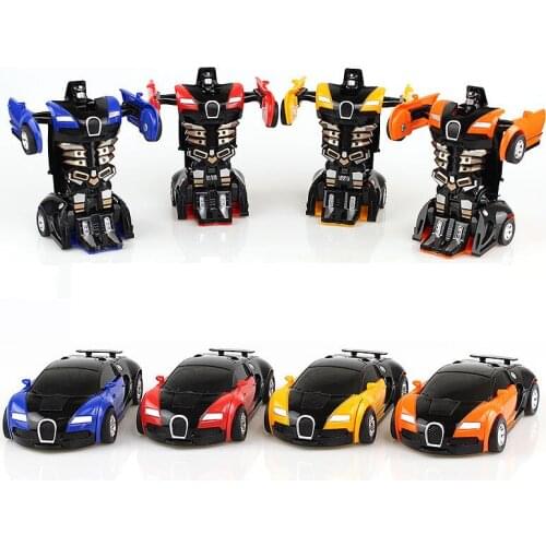 Random color Cool Collision deformation car Boy Toys Anime Action Figure Toys Transformation Robot Car ABS Plastic Model