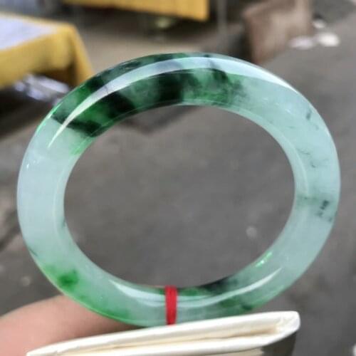 Only One ! 57.5MM Certified (Grade A)100% Natural Green Jadeite JADE Bracelet Women Bangle