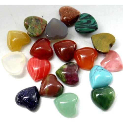 10*10mm Natural stone cabochon hart hanger kraal sieraden tiger eye aventurine Geen gat Jewelry making Jewelry necklace50pcs