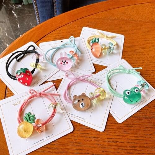 1PC New Cute Fruit Candy Color Princess Cartoon Headwear Kids Elastic Hair Bands Children Ropes Girls Accessories Baby Headdress