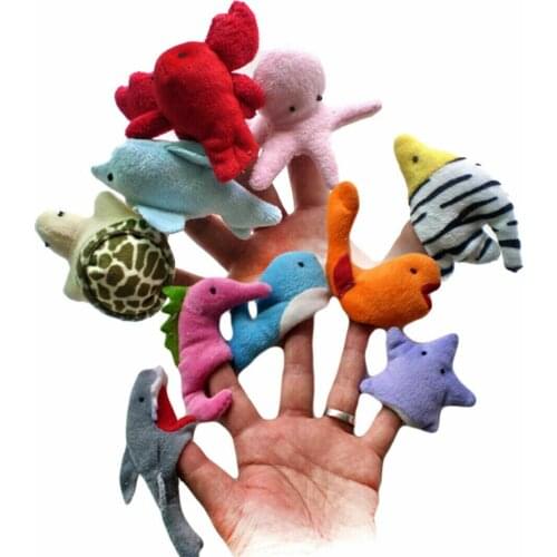 10Pcs Finger Puppets Cloth Plush Doll Baby Educational Hand Cartoon Animal Toy