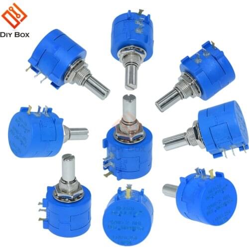 2Pcs 3590S-2-103L 3590S 10K ohm Precision Multiturn Potentiometer 10 Ring Adjustable Resistor