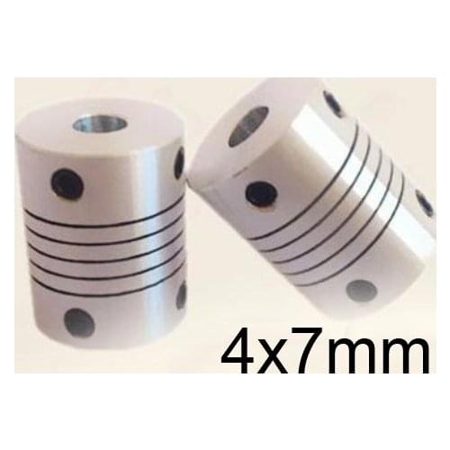 30pcs/lot 4x7 CNC Motor Jaw Shaft Coupler screw encoder 4mm to 7mm 4 to 7 Flexible Coupling 19mm OD 25mm length