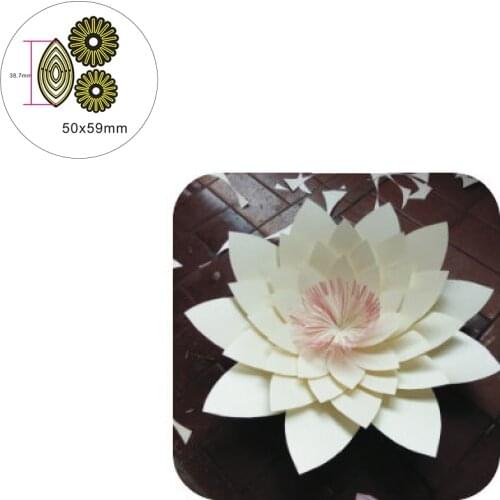 3D Lotus Flowers Metal Cutting Dies DIY Scrapbooking Craft Paper Cards Album Decor Making Template Die Cut 2021
