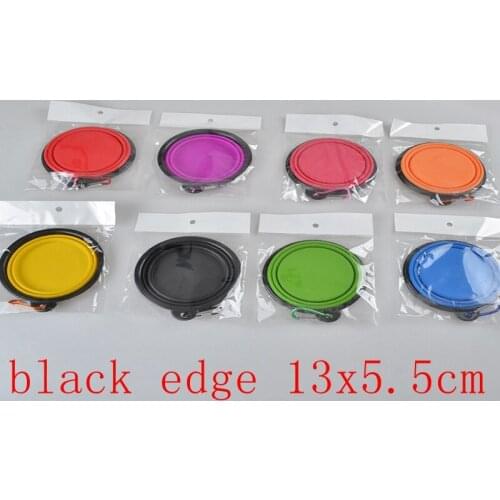 400pcs/lot Silicone Pet Water Feeding Dogs Bowls For Cats Puppy Foldable Collapsible Containers with hook 13x5.5cm