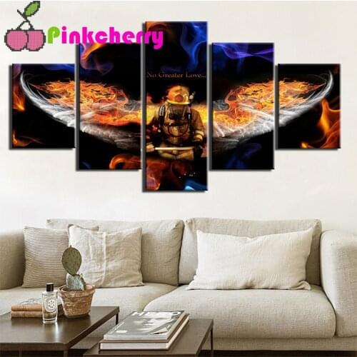 5 pcs diamond embroidery firefighters ,5d diamond painting full diamond mosaic picture of rhinestones cross-stitch k888