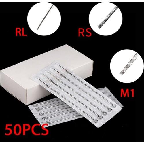 50PCs Assorted Sterilized Tattoo Needles Mixed 3/5/7/9RL 3/5/7/9RS 7M1 9M1