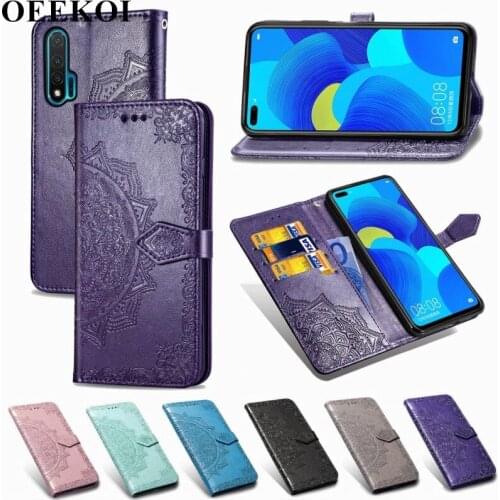 OEEKOL Datura Flower Flip Cover Leather Wallet Case for Huawei Nova 6