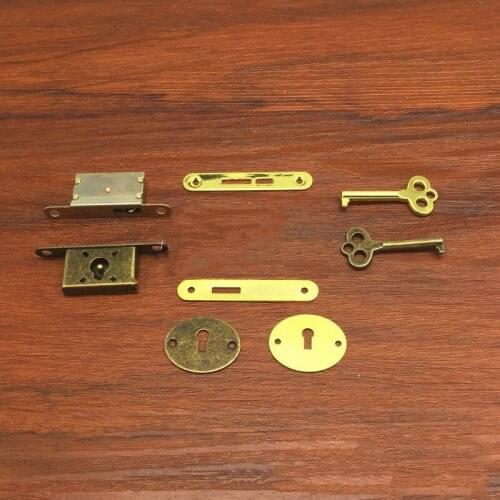 Chinese-style Archaized Invisible Lock Five-piece Case Bag Hardware Lock Jewelry Box Wooden Box Gift Box Lock