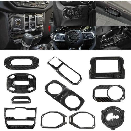 Carbon Fiber Custom DIY Upgrade interior Trims Parts for 2018 for Jeep Wrangler JL