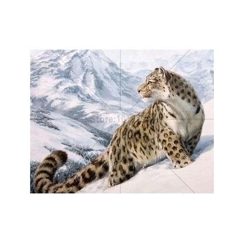 Diy 3d diamond embroidery home decor rhinestones picture diamond painting mosaic full square drill wall paint snow leopard Dmc