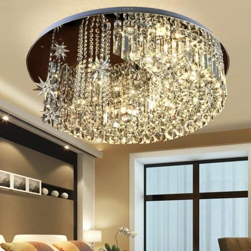 Crystal LED Ceiling Light Lamps Fashion Moon Ceiling Lamp Living Room Plafonnier Round Lmparas De Techo Lighting Fixtures Avize