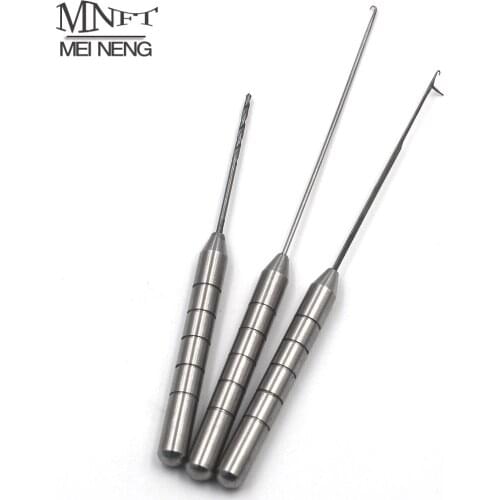 MNFT 3Sets(9Pcs) Baiting Needle Tool Stainless Steel Carp Fishing Bollie Needles Drill Combo Set