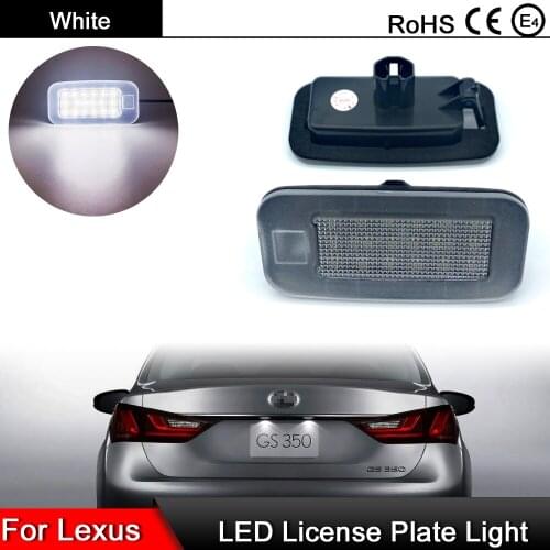 2Pcs White LED License Plate Light Number Plate Lamp For Lexus GS350 GS350h GS450h LS460 LS460L LS600h